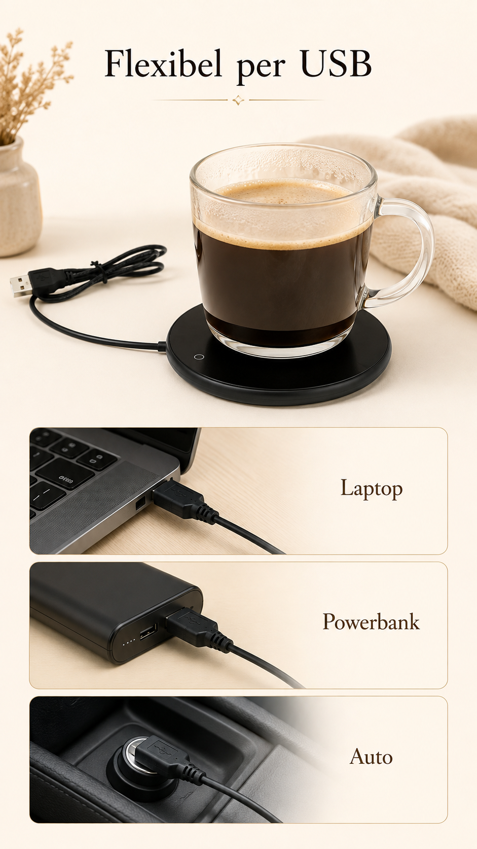 WarmCup Pro™ – USB-Tassenwärmer