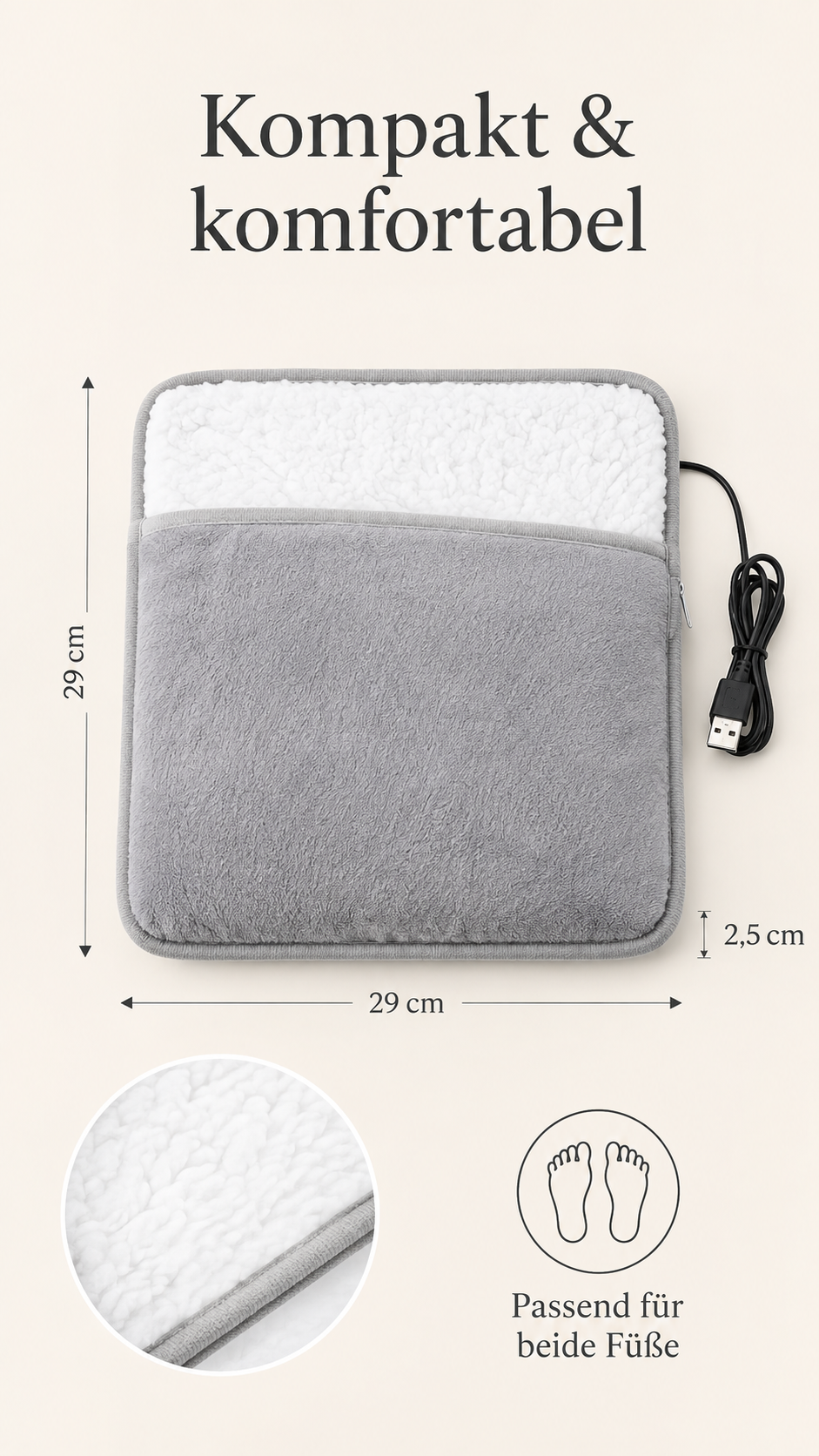 CozyHeat Pad™ – Elektrischer Fußwärmer