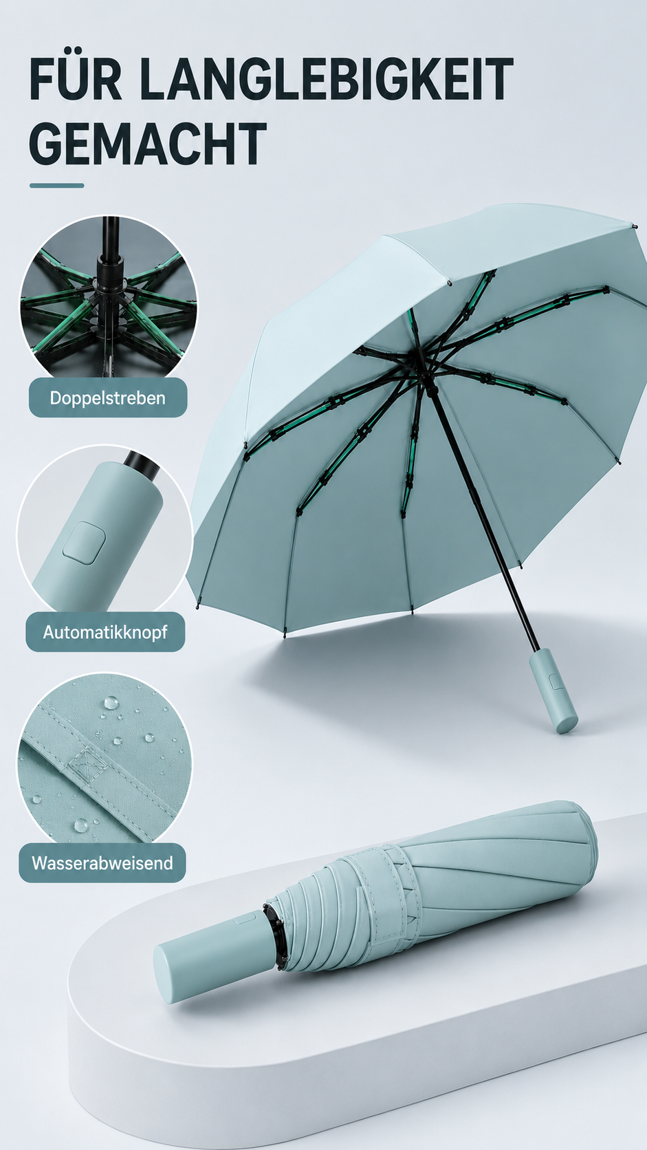 RainGuard Pro™ – Windfester Automatik-Regenschirm