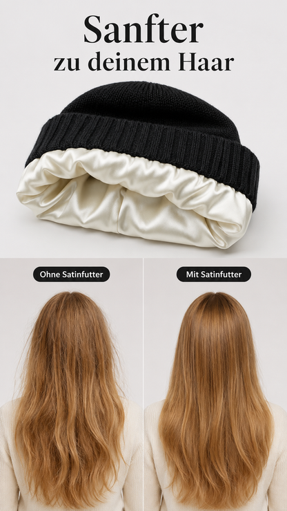 SatinMütze Deluxe™ – Haarschonende Wintermütze
