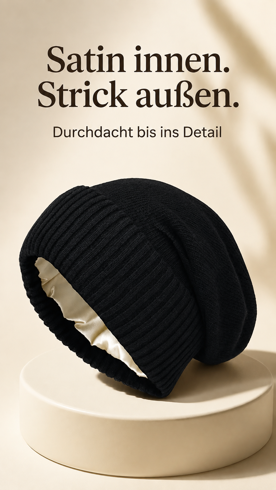 SatinMütze Deluxe™ – Haarschonende Wintermütze