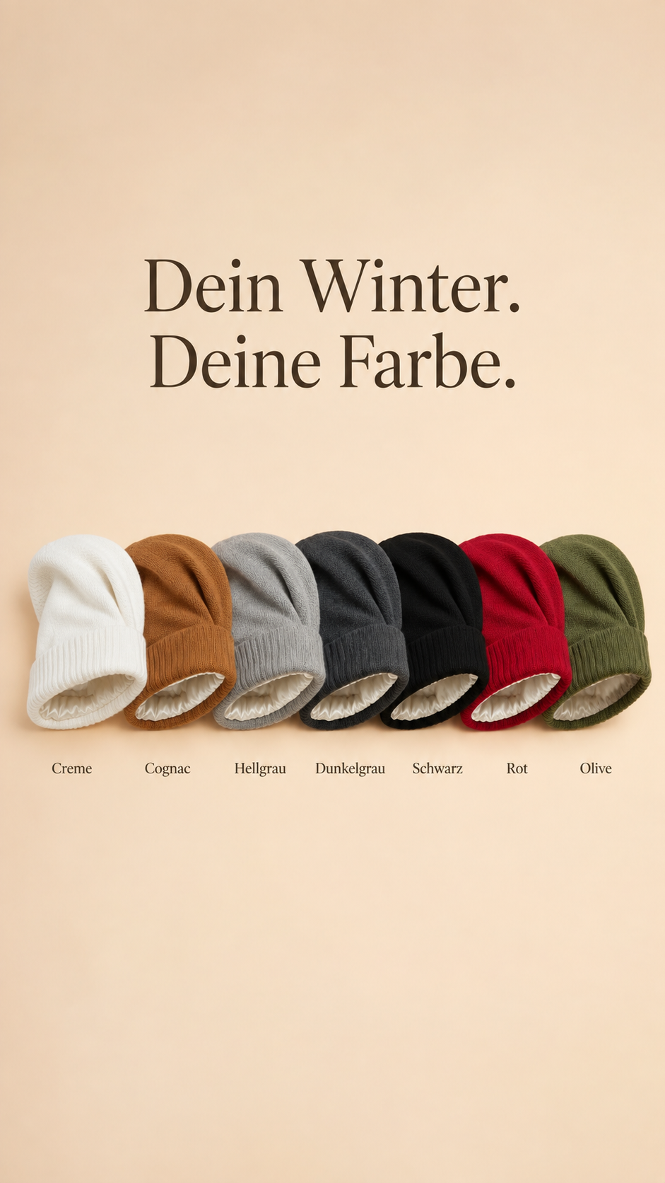 SatinMütze Deluxe™ – Haarschonende Wintermütze